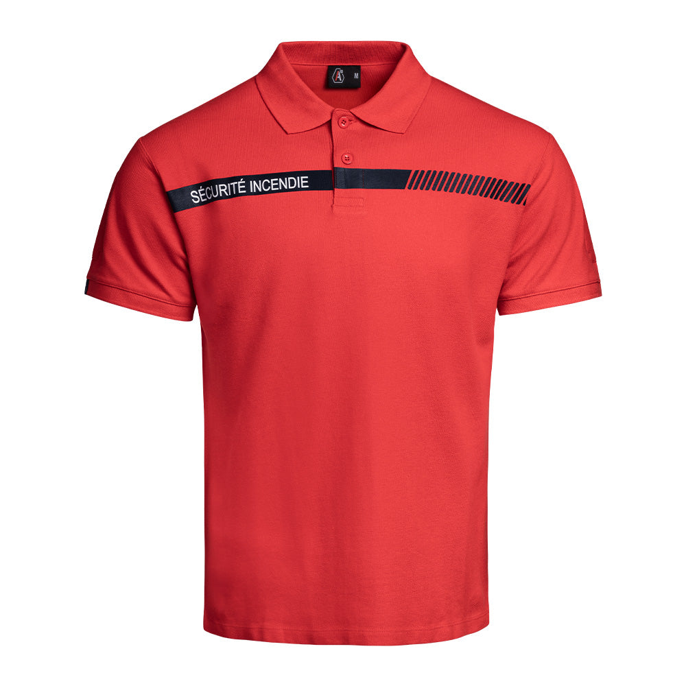 Polo SÉCU-ONE Sécurité Incendie rouge - Ref 01.052301