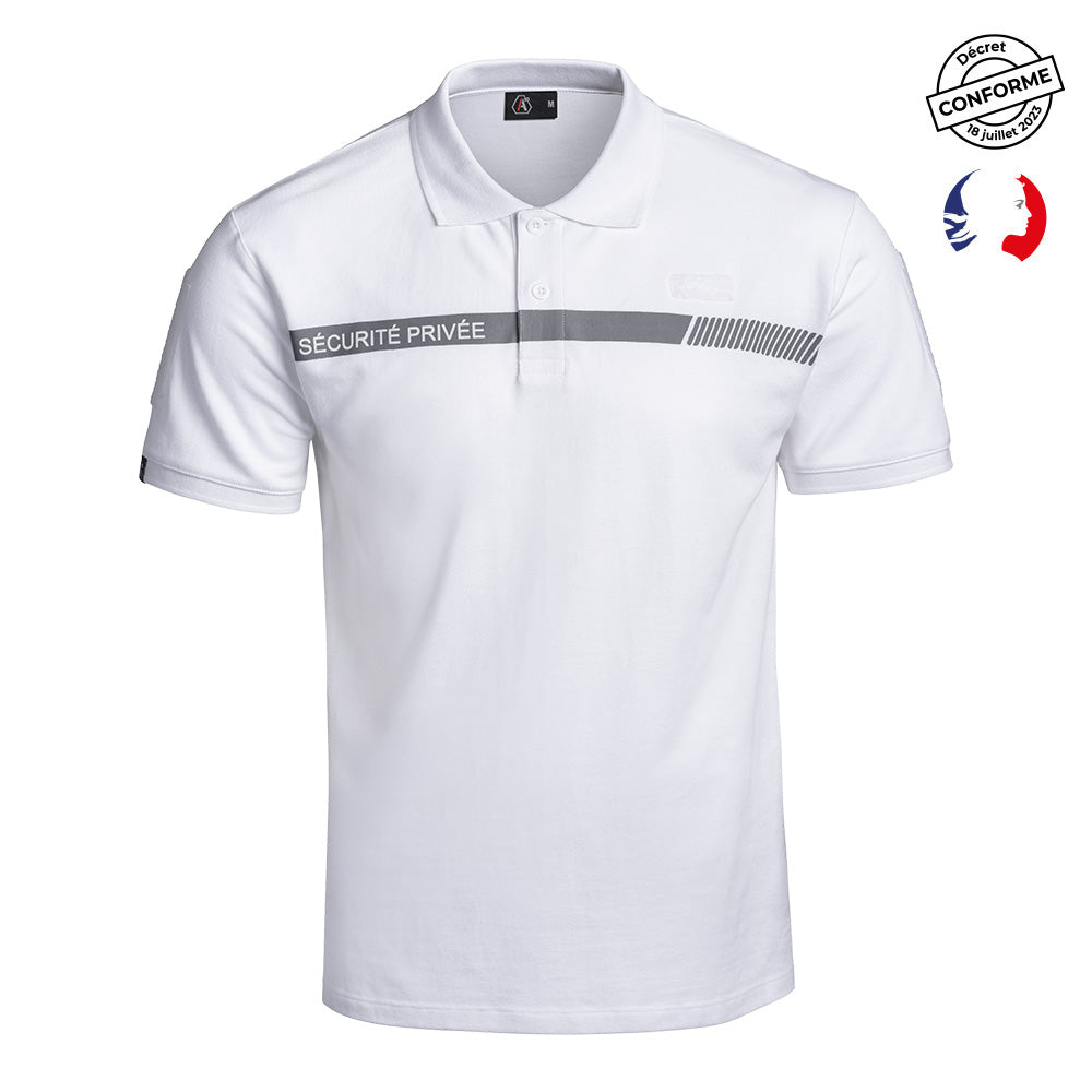 Polo SÉCU-ONE Sécurité Privée blanc - Ref 01.052321