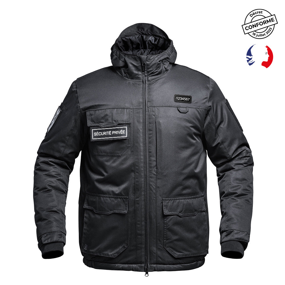 Blouson Hardshell SÉCU-ONE WF 150 flap Sécurité Privée Noir - Ref 01.203060