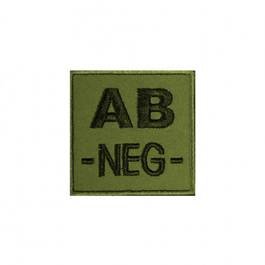 Patch Groupe Sanguin Brodé AB- vert olive