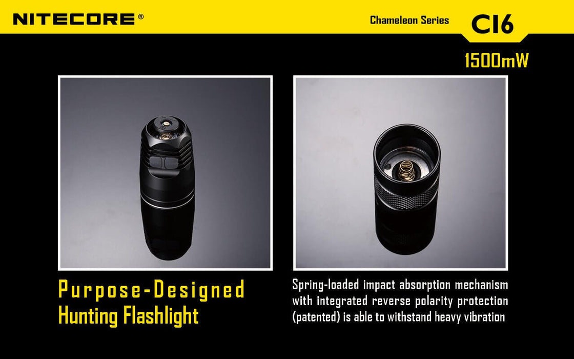 photo d'explication des performances de la Lampe Tactique Infrarouge