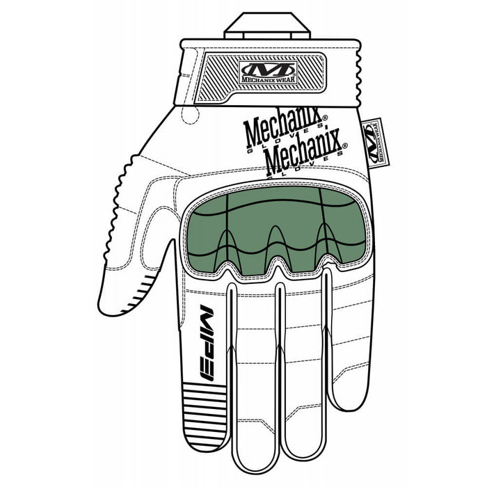 Gants Tactique Coqué vu du dessus