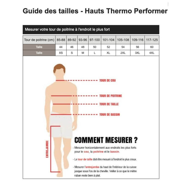 guides des tailles Tee Shirt Manche Longue Tactique