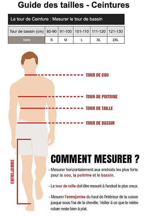 guide des tailles ceinture
