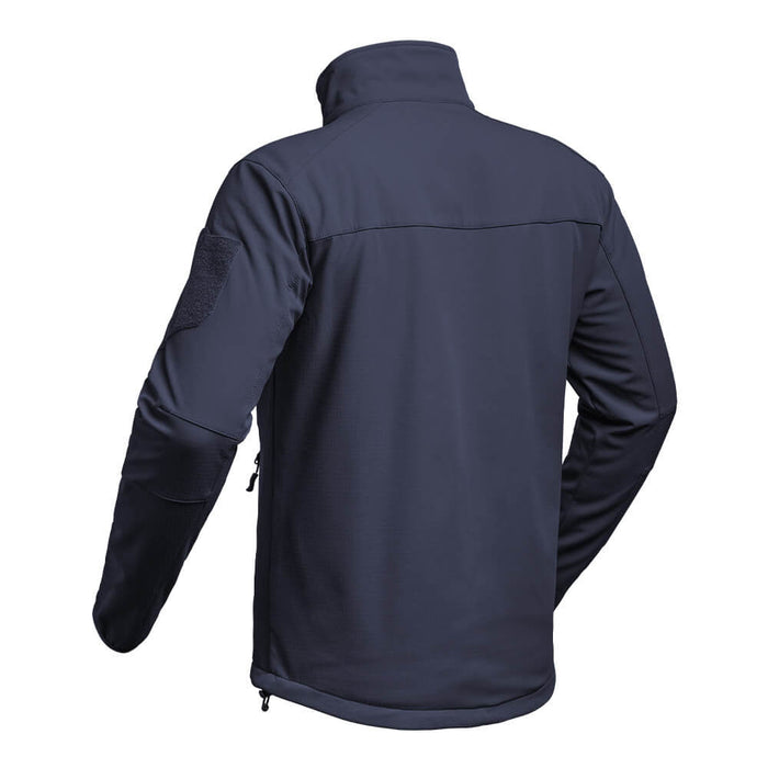 Veste Softshell Militaire Bleu Marine vu de côté et de dos