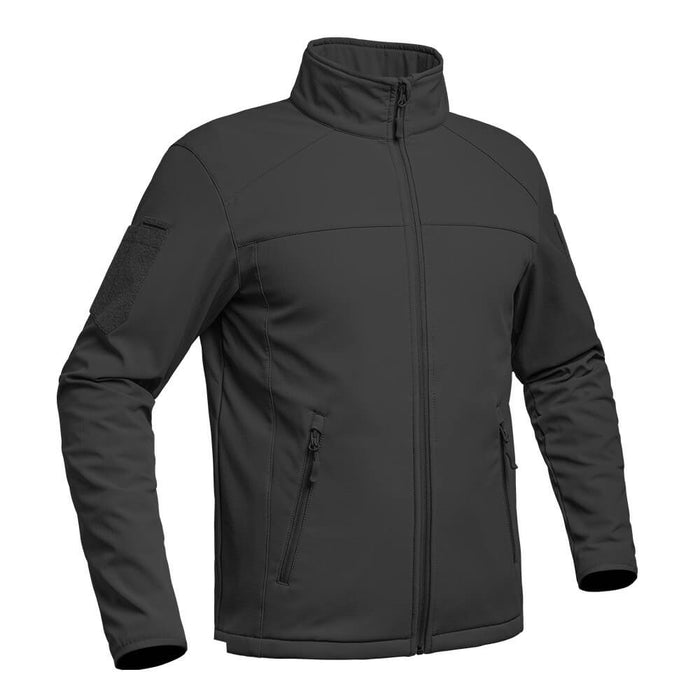 Veste Softshell Militaire Noir vu de côté